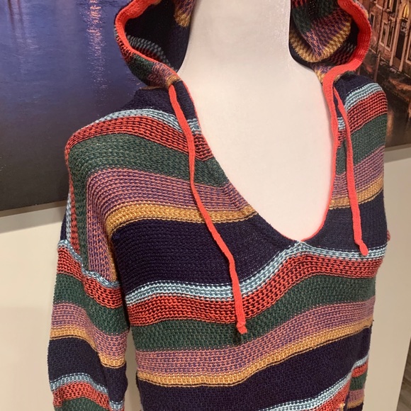 American Eagle Rainbow Striped Hooded Pullover - Picture 6 of 12